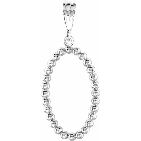 Beaded Oval Silhouette Pendant