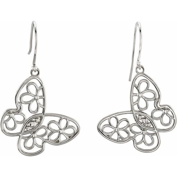 Floral Butterfly Earrings - Image 2