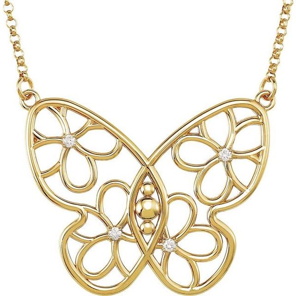 Accented Butterfly & Floral Necklace