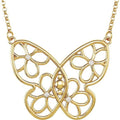Accented Butterfly & Floral Necklace
