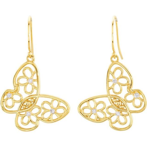 Floral Butterfly Earrings - Image 2