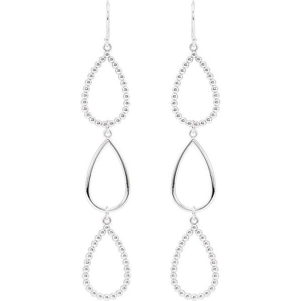 Beaded Teardrop Silhouette Earrings