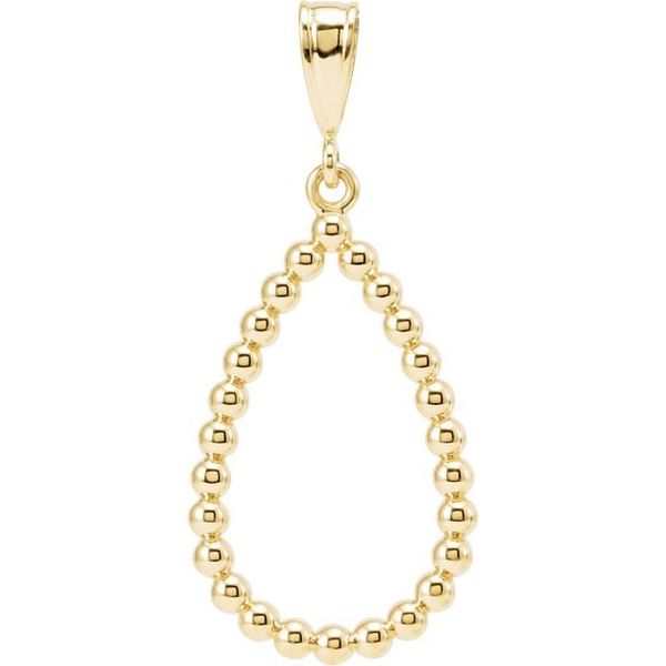 Beaded Teardrop Silhouette Pendant
