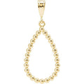 Beaded Teardrop Silhouette Pendant