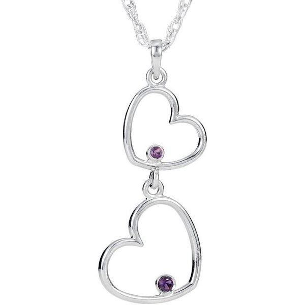 Accented Double Heart Necklace
