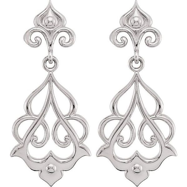 Floral Fleur-de-lis Earrings - Image 2