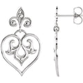 Fleur-de-lis Heart Earrings
