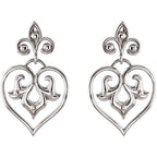 Fleur-de-lis Heart Earrings - Image 2