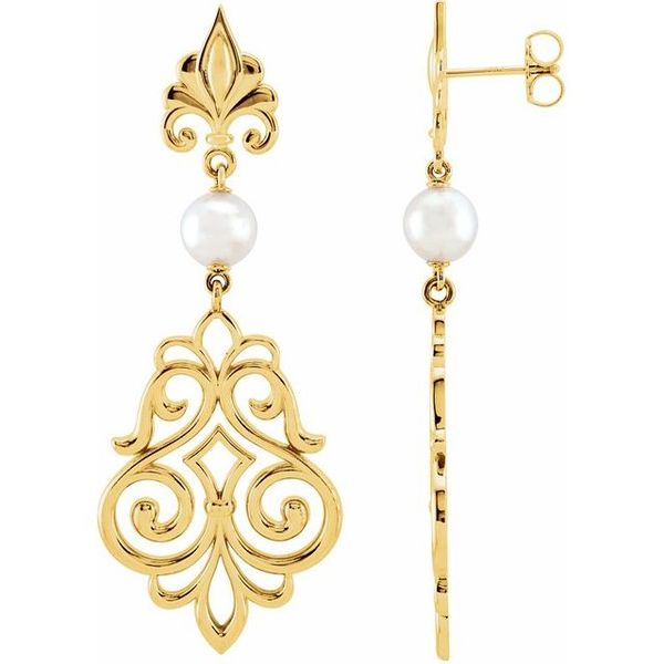 Pearl Fleur-de-lis Earrings