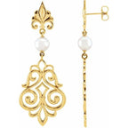 Pearl Fleur-de-lis Earrings