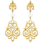 Pearl Fleur-de-lis Earrings - Image 2