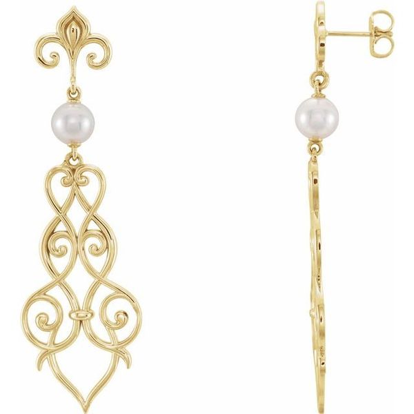 Fleur-de-lis Pearl Earrings