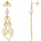 Fleur-de-lis Pearl Earrings