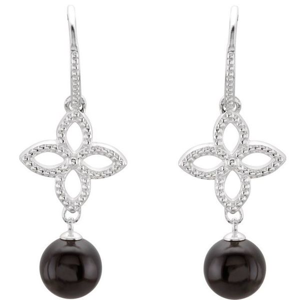 Granulated Floral Earrings - Image 2