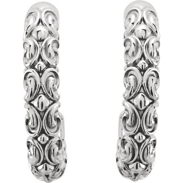Sculptural J-Hoop Earrings - Image 2