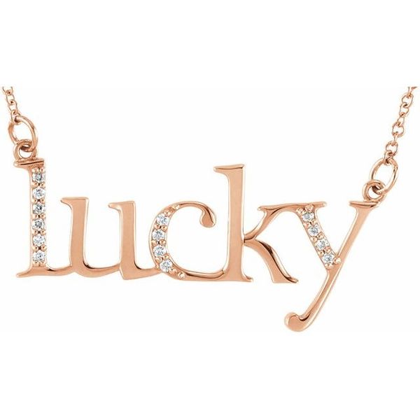 "Lucky" Phrase Necklace