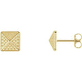 Granulated Pyramid Stud Earrings