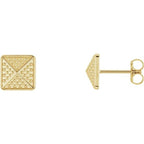 Granulated Pyramid Stud Earrings