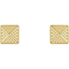 Granulated Pyramid Stud Earrings - Image 2