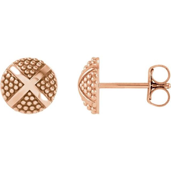 Granulated X Stud Earrings