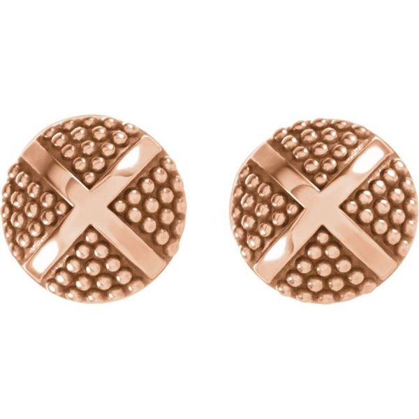 Granulated X Stud Earrings - Image 2