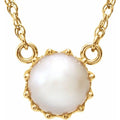 Solitaire Pearl Crown Necklace