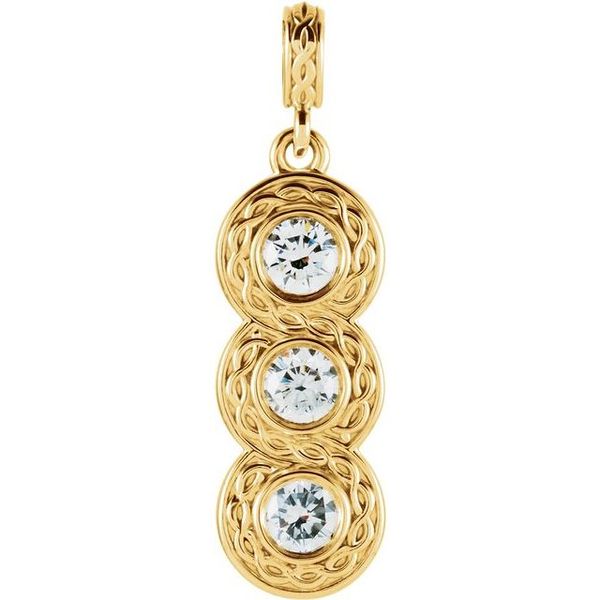 Three-Stone Bezel-Set Pendant