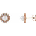 Halo-Style Pearl Earrings