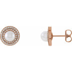 Halo-Style Pearl Earrings