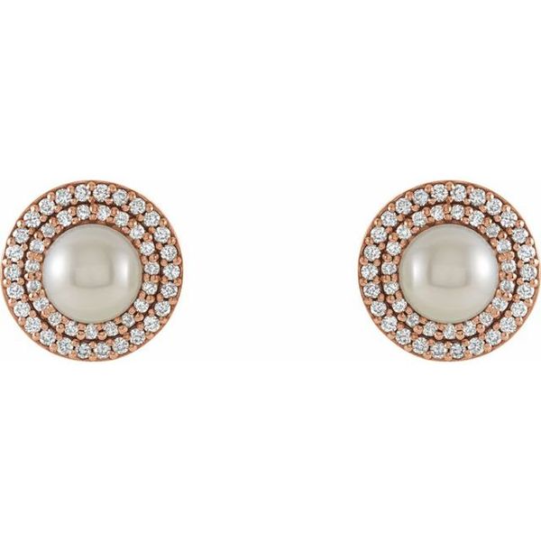 Halo-Style Pearl Earrings - Image 2