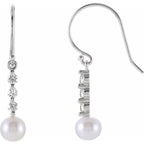 Accented Pearl Bar Earrings