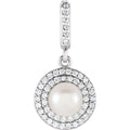 Halo-Style Pearl Pendant