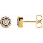 Round 4-Prong Halo-Style Earrings