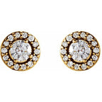 Round 4-Prong Halo-Style Earrings - Image 2