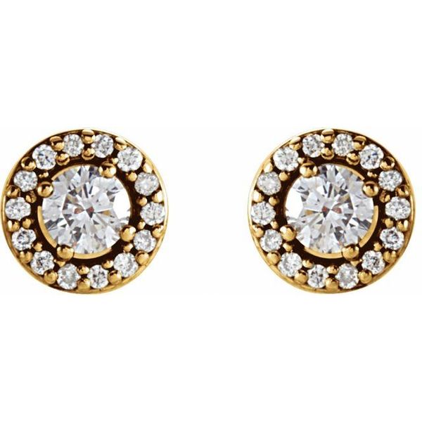 Round 4-Prong Halo-Style Earrings - Image 2