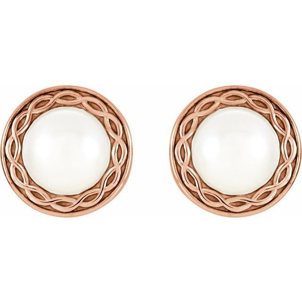 Solitaire Pearl Earrings - Image 2