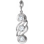 Three-Stone Bezel-Set Pendant