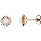 Halo-Style Pearl Earrings
