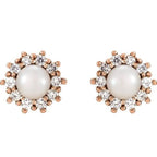 Halo-Style Pearl Earrings - Image 2