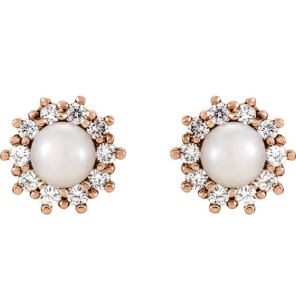 Halo-Style Pearl Earrings - Image 2