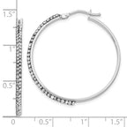 14K w/Wht RH-plating Crystals from Swarovski Hoop Earrings - Image 4