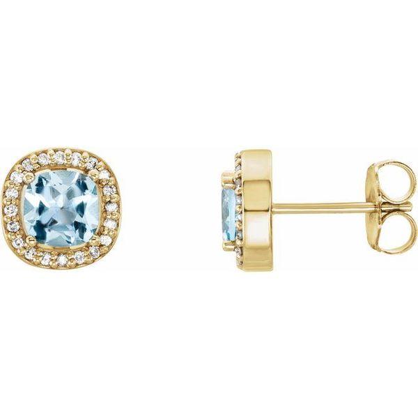 Cushion 4-Prong Halo-Style Earrings