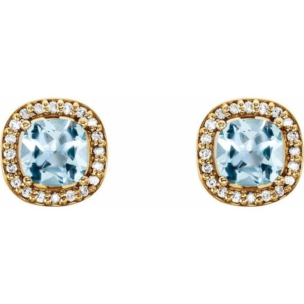 Cushion 4-Prong Halo-Style Earrings - Image 2