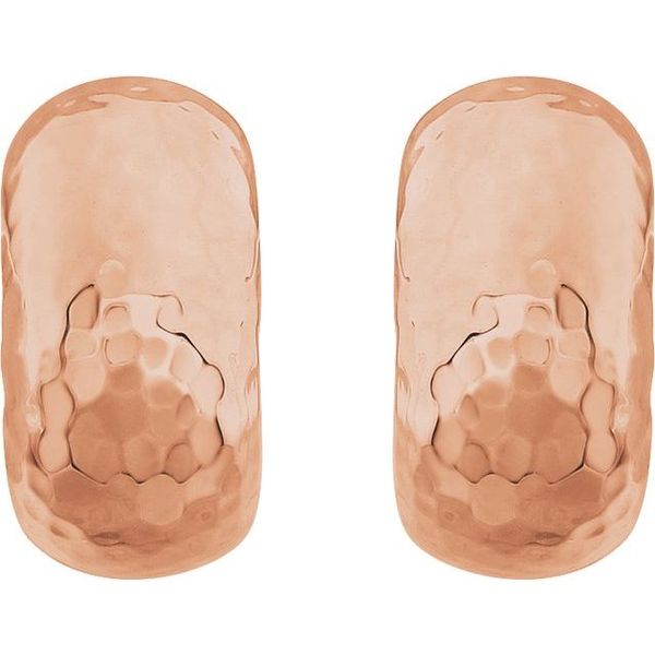 Hammered J-Hoop Earrings - Image 2