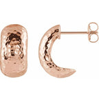 Hammered J-Hoop Earrings - Image 3