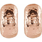 Hammered J-Hoop Earrings - Image 4