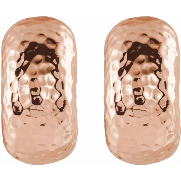 Hammered J-Hoop Earrings - Image 4