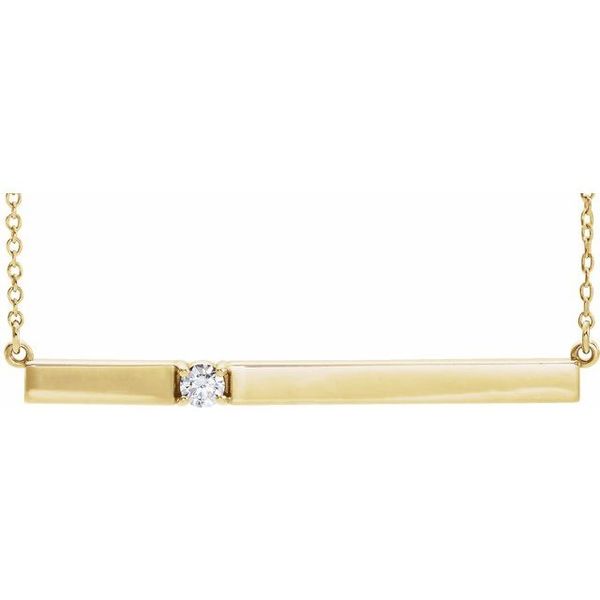 Engravable Accented Bar Necklace