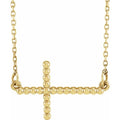 Beaded Sideways Cross Necklace
