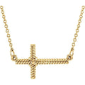 Rope Sideways Cross Necklace